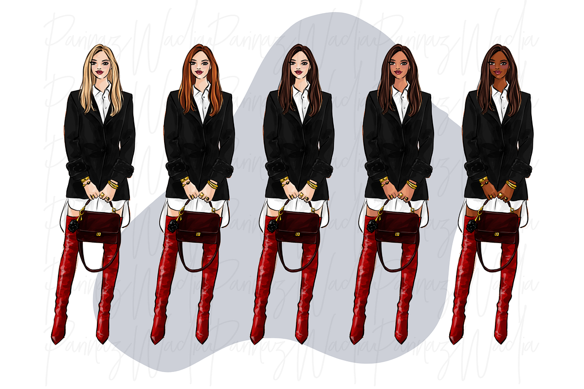 Girls in black, white & red, a Person Illustration by Parinaz Wadia Design (Photo 2 of 10)