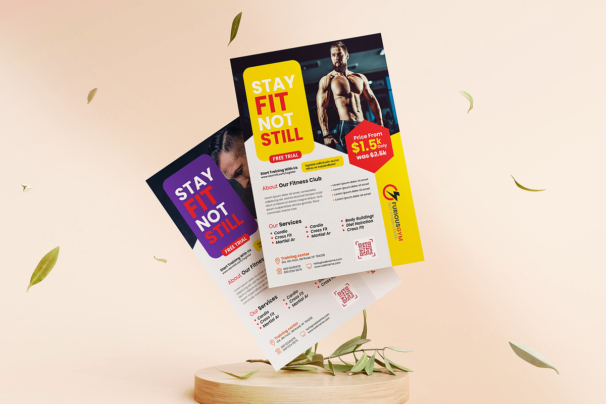 Fitness Trainer Flyer, a Flyer Template by Creativpixl (Photo 2 of 8)