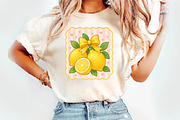 Preppy Lemon Summer Vibes PNG, an Illustration by Watercolor design (Thumbnail 2 of 3)