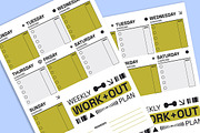 Modern Weekly Workout Planner, a Stationery Template by Gumico Studio. (Thumbnail 3 of 3)