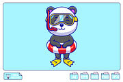 Panda Bear Wearing Summer Costume, an Animal Illustration by Artstorystudio (Thumbnail 1 of 3)