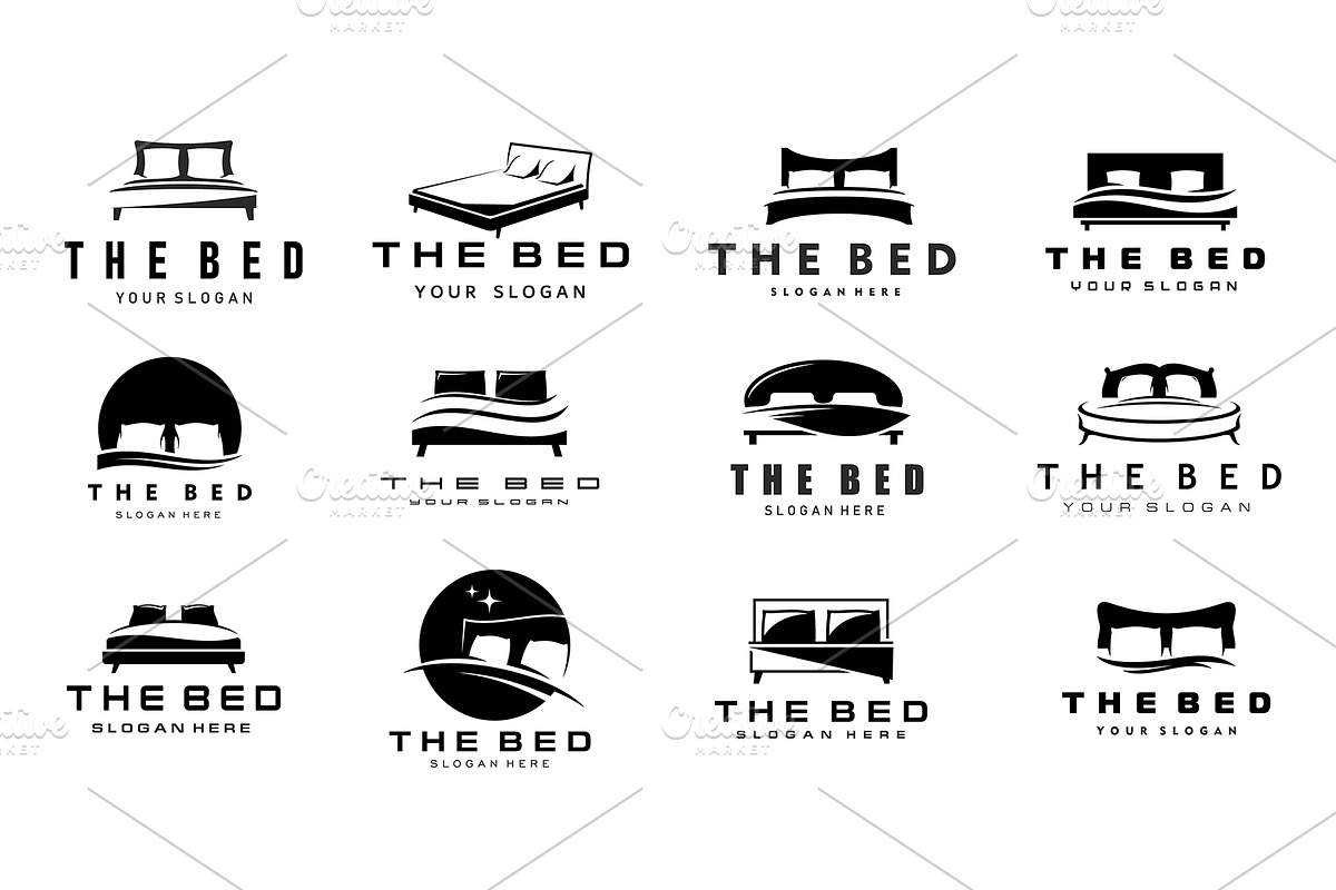 Beds, pillows and blankets icons, an Object Illustration by Vector Tradition (Photo 1 of 3)