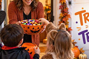 Halloween trick or treat celebration