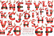 Winter Christmas Santa Alphabet PNG, an Illustration by SinaCreation (Thumbnail 1 of 7)