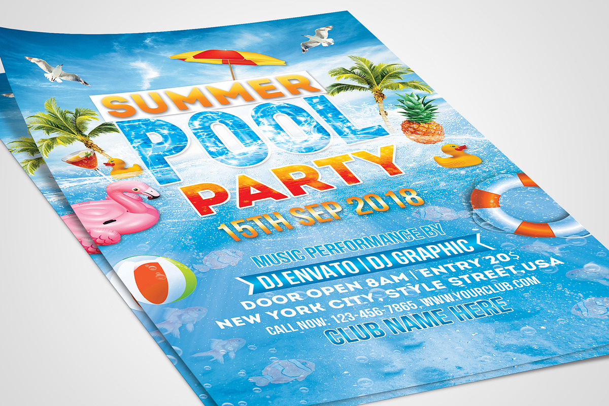 Pool Party Flyer, a Flyer Template by Creative  designer (Photo 3 of 3)