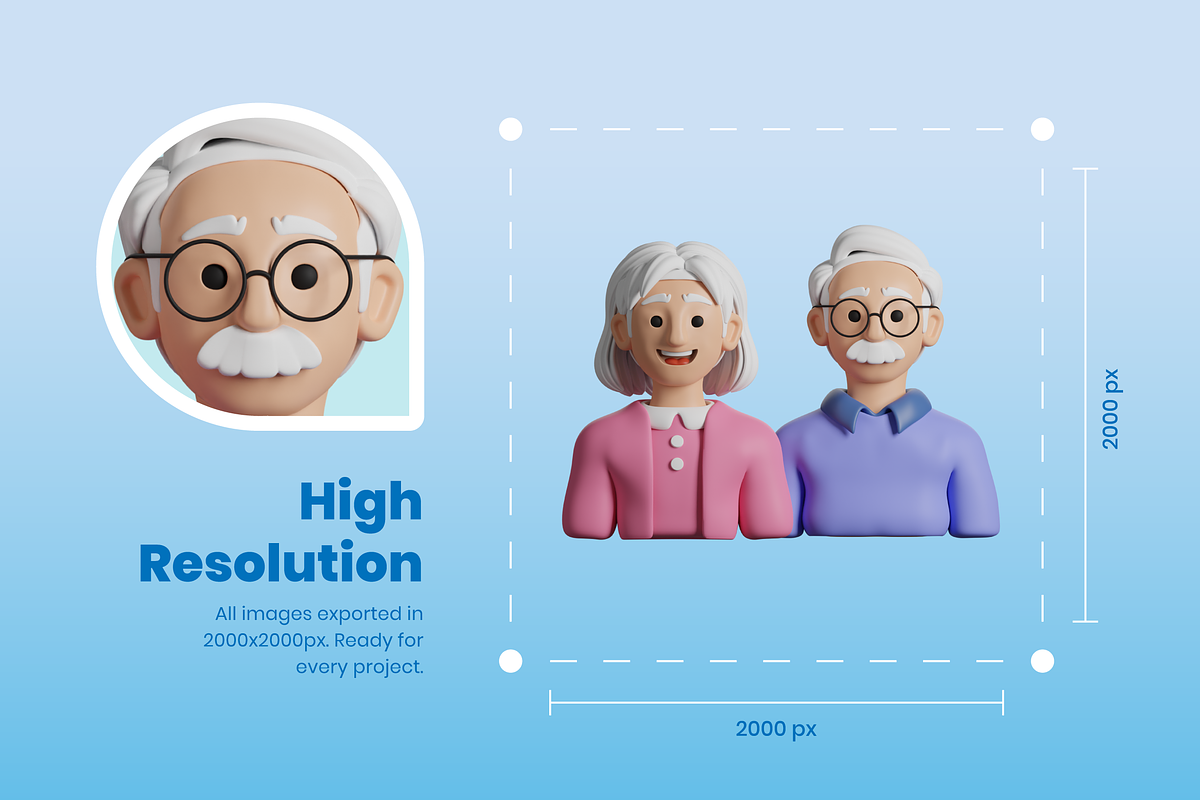 3D Family Icons, a Characters & Person 3D Model by Flat Icons (Photo 2 of 8)