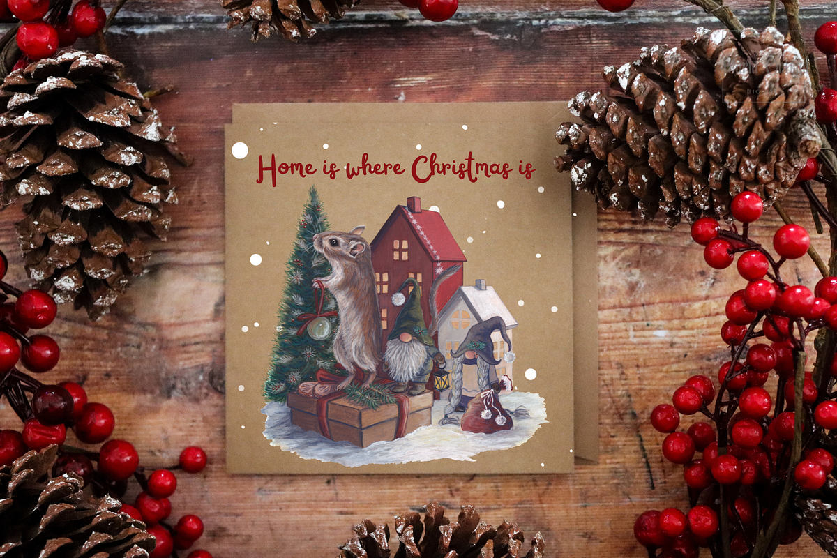 Gnomes and Gerbil Christmas Scene, an Illustration by MariaOrtegaDigitals (Photo 5 of 5)