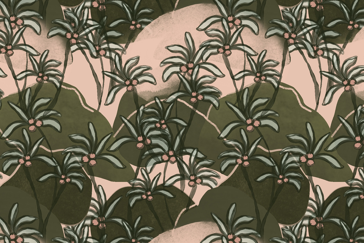 Tropical palms hills jungle pattern, a Pattern Graphic by Nocito Design (Photo 4 of 6)