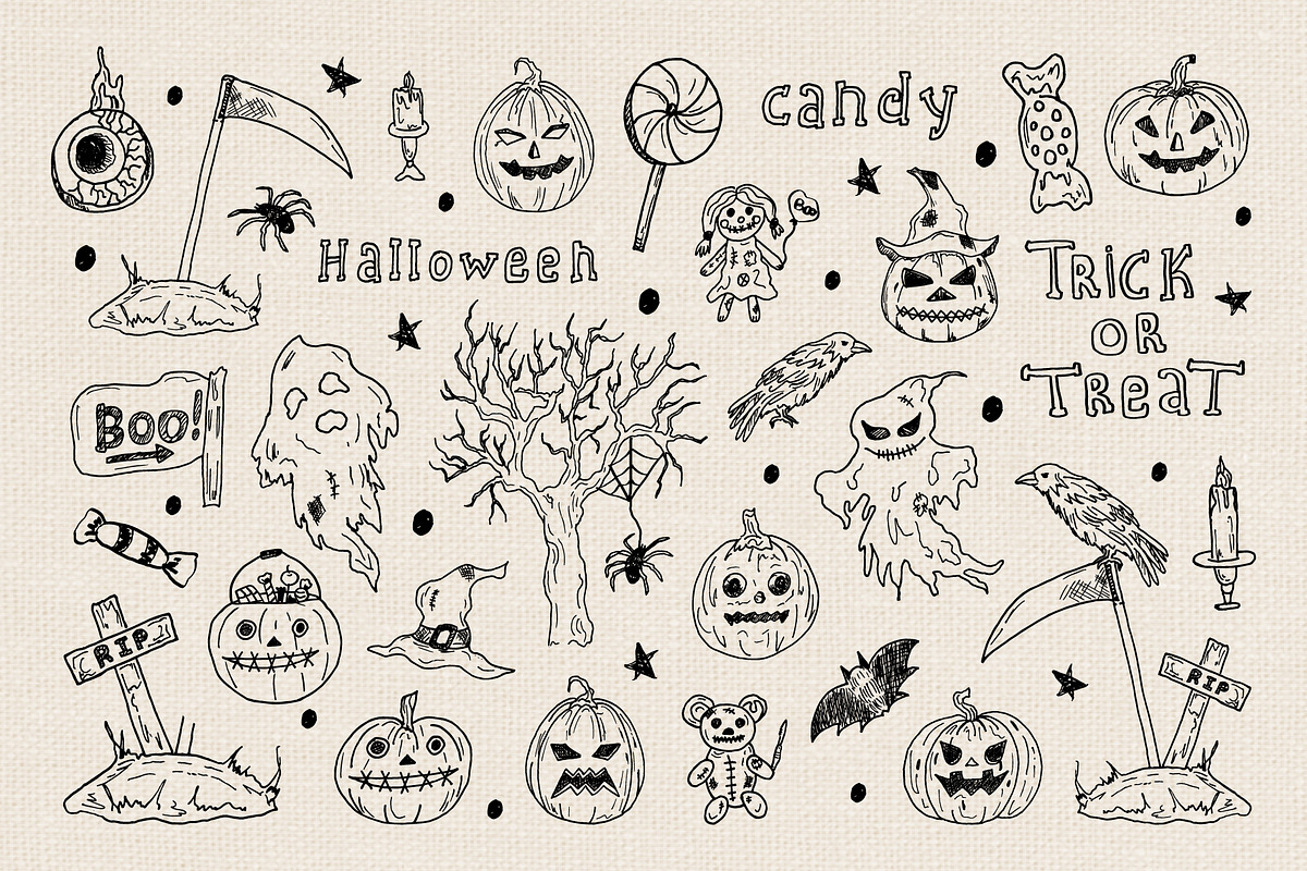 Happy Halloween doodle collection, an Object Graphic by Irina Avdeeva (Photo 3 of 10)