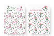 Pink tulips watercolor set. Flowers, an Illustration by SabinaWatercolorArt (Thumbnail 6 of 14)