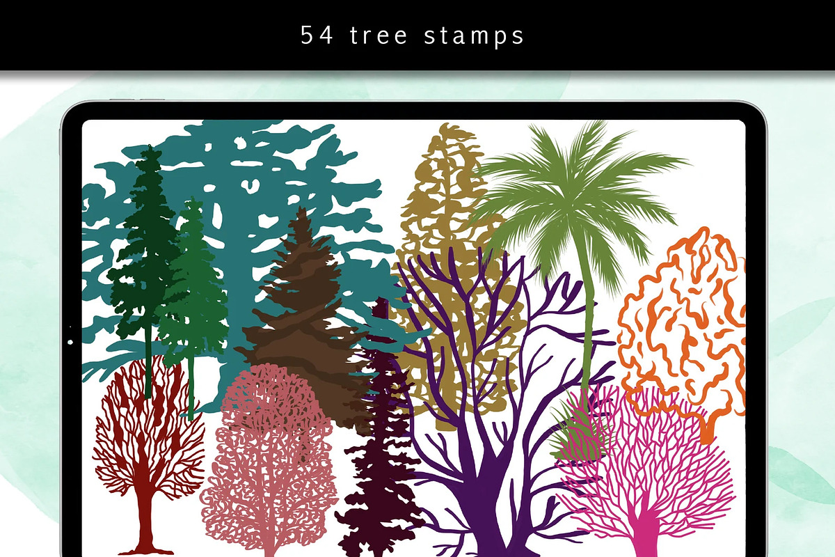 Procreate Tree Stamps, Forest, a Brushes & More by Papaya (Photo 4 of 4)