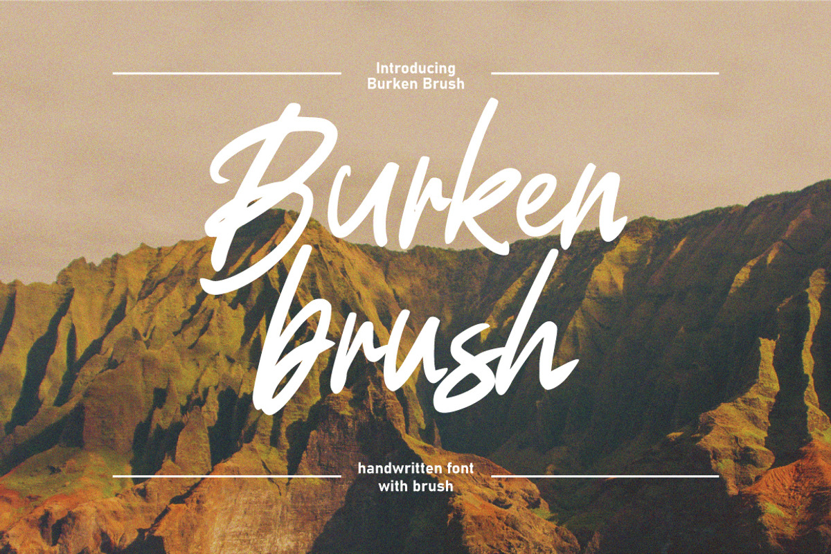 Burken - Brush Logotype, a Handwritten Font by tebaltipislab (Photo 1 of 8)