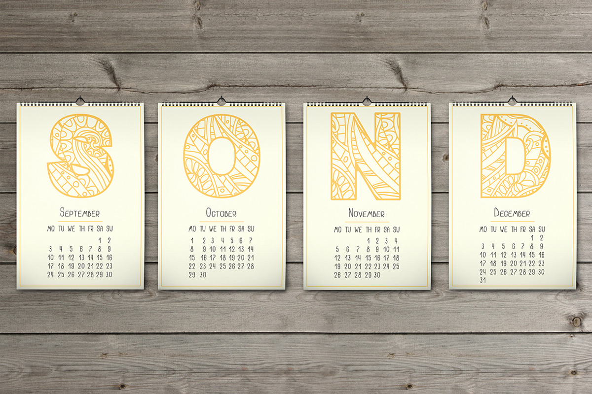 Creative calendar 2018, a Stationery Template by SomStock (Photo 4 of 5)
