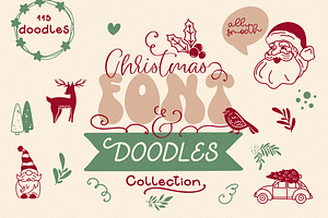 Christmas Font & Doodles collection