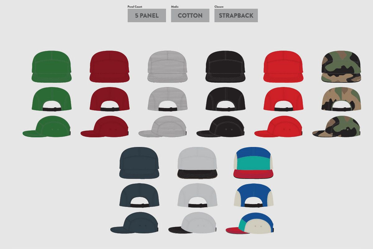 Hat Template - 5 Panel Hat, a Hat Mockup by Template Haven (Photo 7 of 10)
