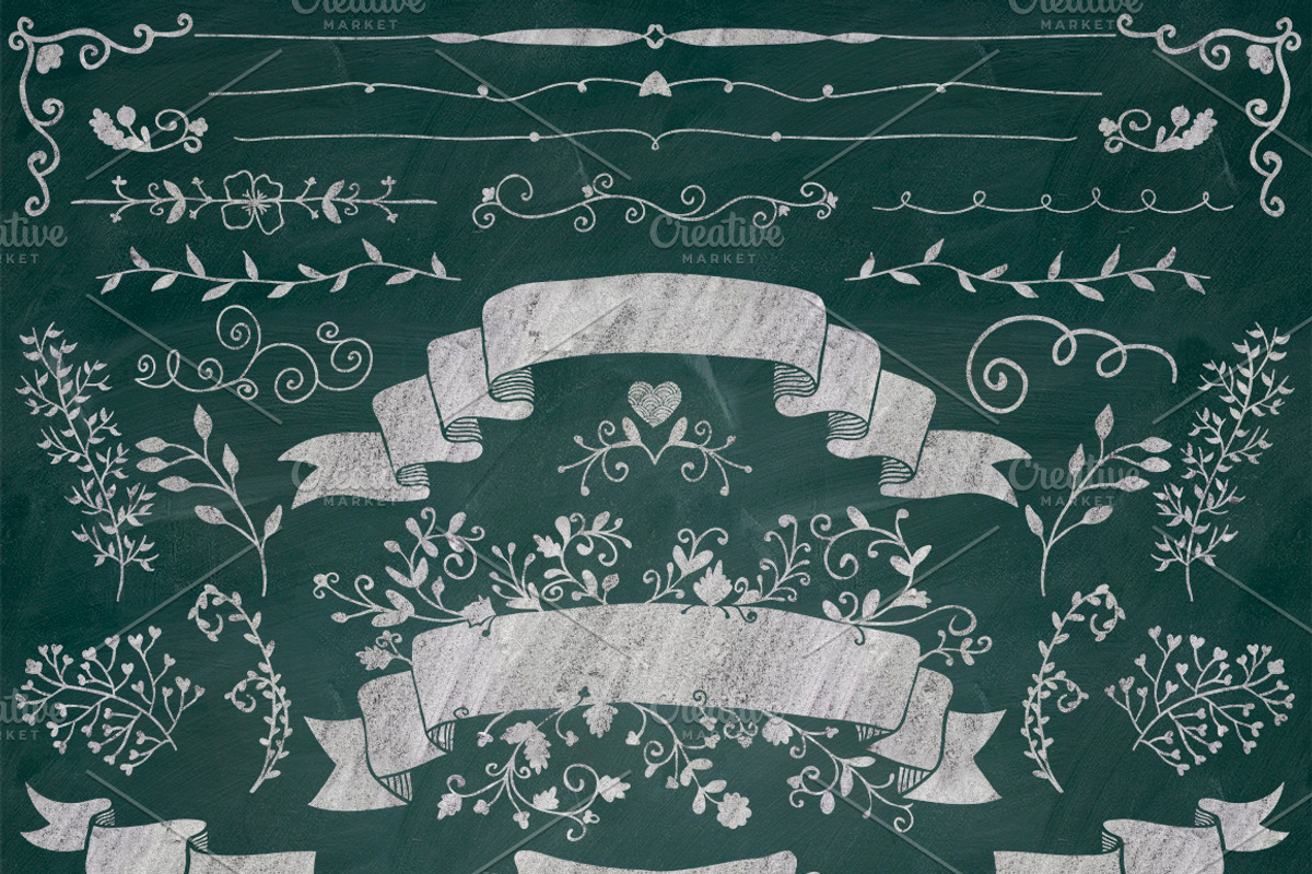 PNG Chalk Drawing Elements, a Decorative Illustration by Olya Creative