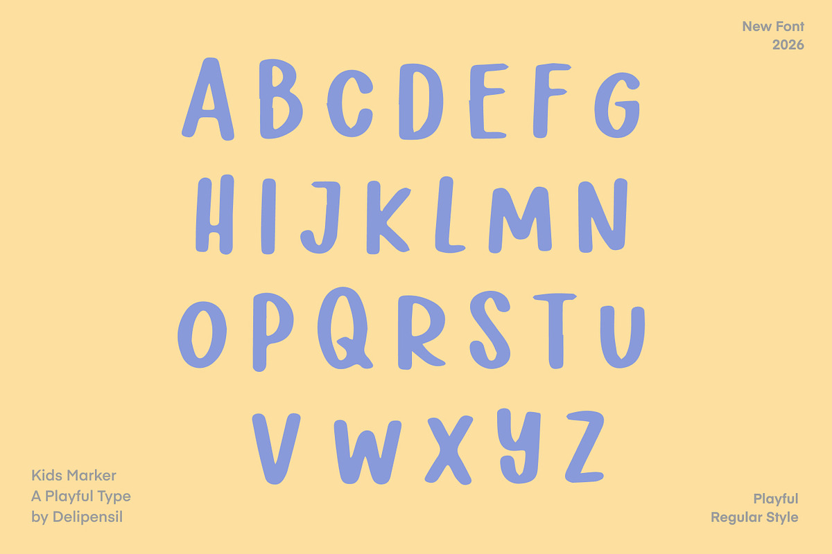 Kids Marker - Playful Handwritten, a Handwritten Font by delipensil (Photo 4 of 8)