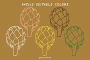 Minimal Veggie Illustrations, a Food Illustration by alinawithart (Thumbnail 7 of 12)
