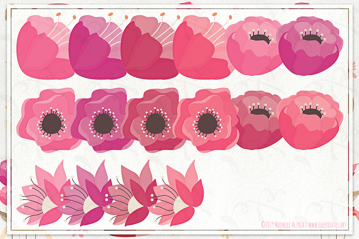 Springtime 03 - Red and Pink Vector, an Illustration by Michelle Alzola (Photo 4 of 5)