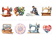 Watercolor Sewing Clipart, Supplies, a Work Illustration by BrushstrokeArtGB (Thumbnail 3 of 9)