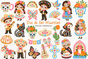 Dia de los Muertos Clipart Halloween