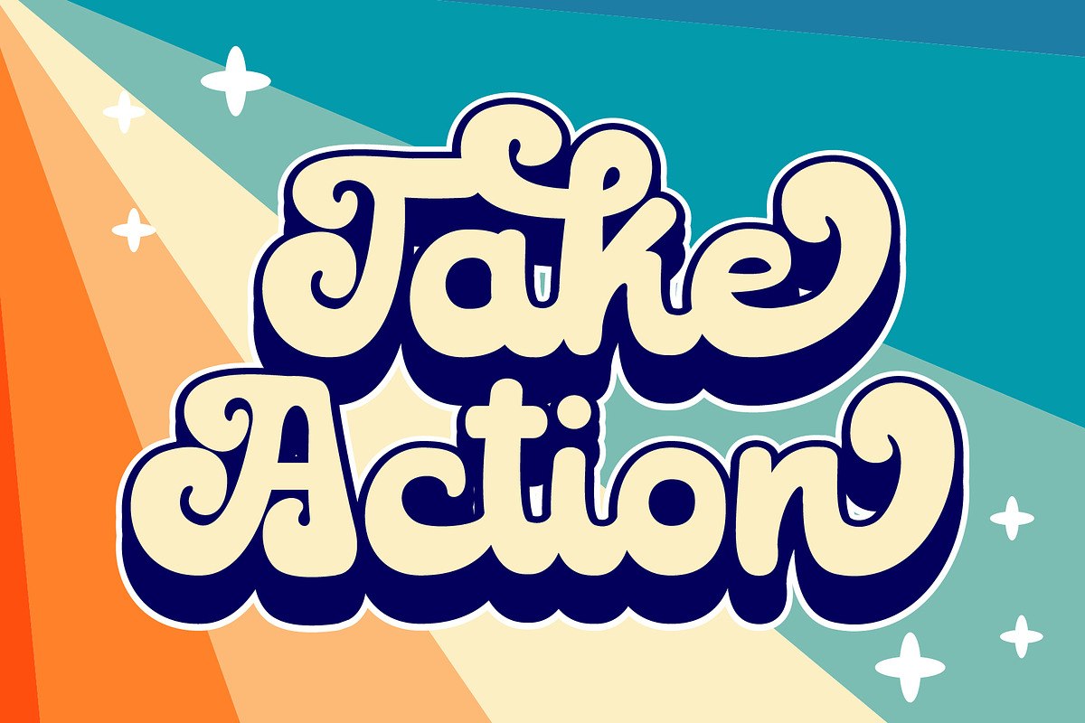 Retro Groovy - Retro Script Font, a Script Font by Densu Creative (Photo 7 of 9)