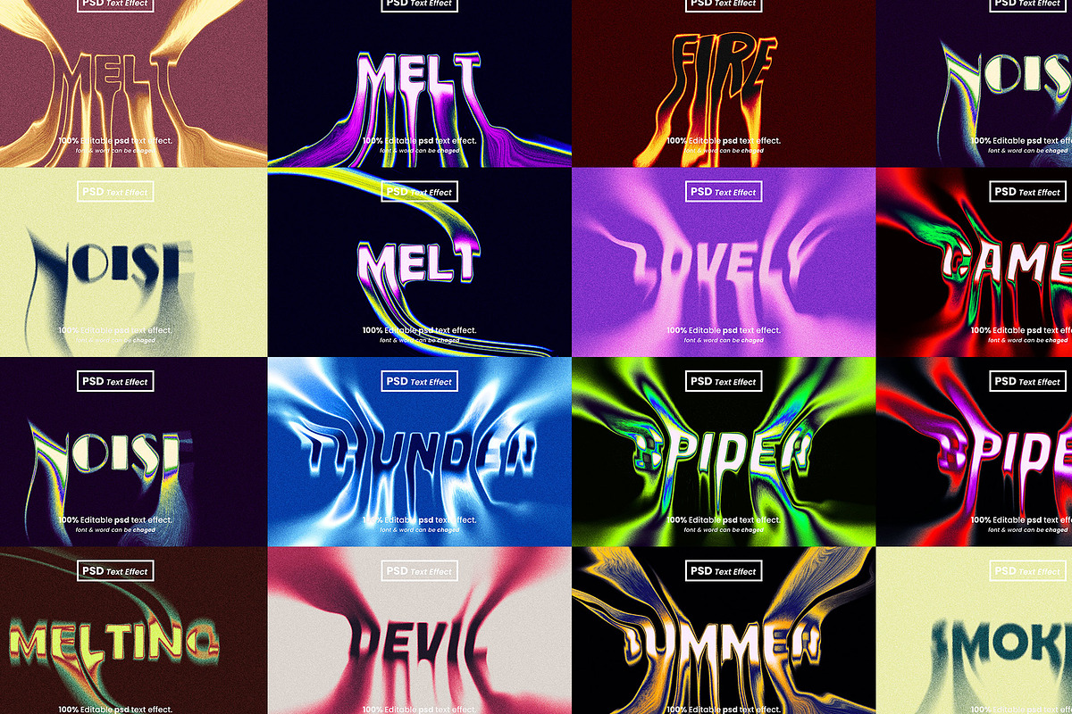 Melting melted text effects pack, a Brushes & More by Zamans (Photo 1 of 20)