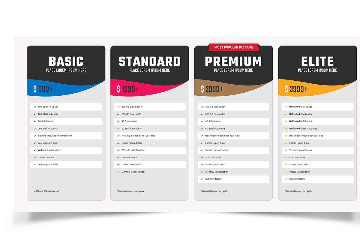 Pricing Comparison Chart, a Templates & Theme by ARP Creation (Photo 3 of 5)