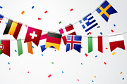 Party Garland With European Flag, a Background Graphic by Black White Mouse Design (Thumbnail 3 of 3)