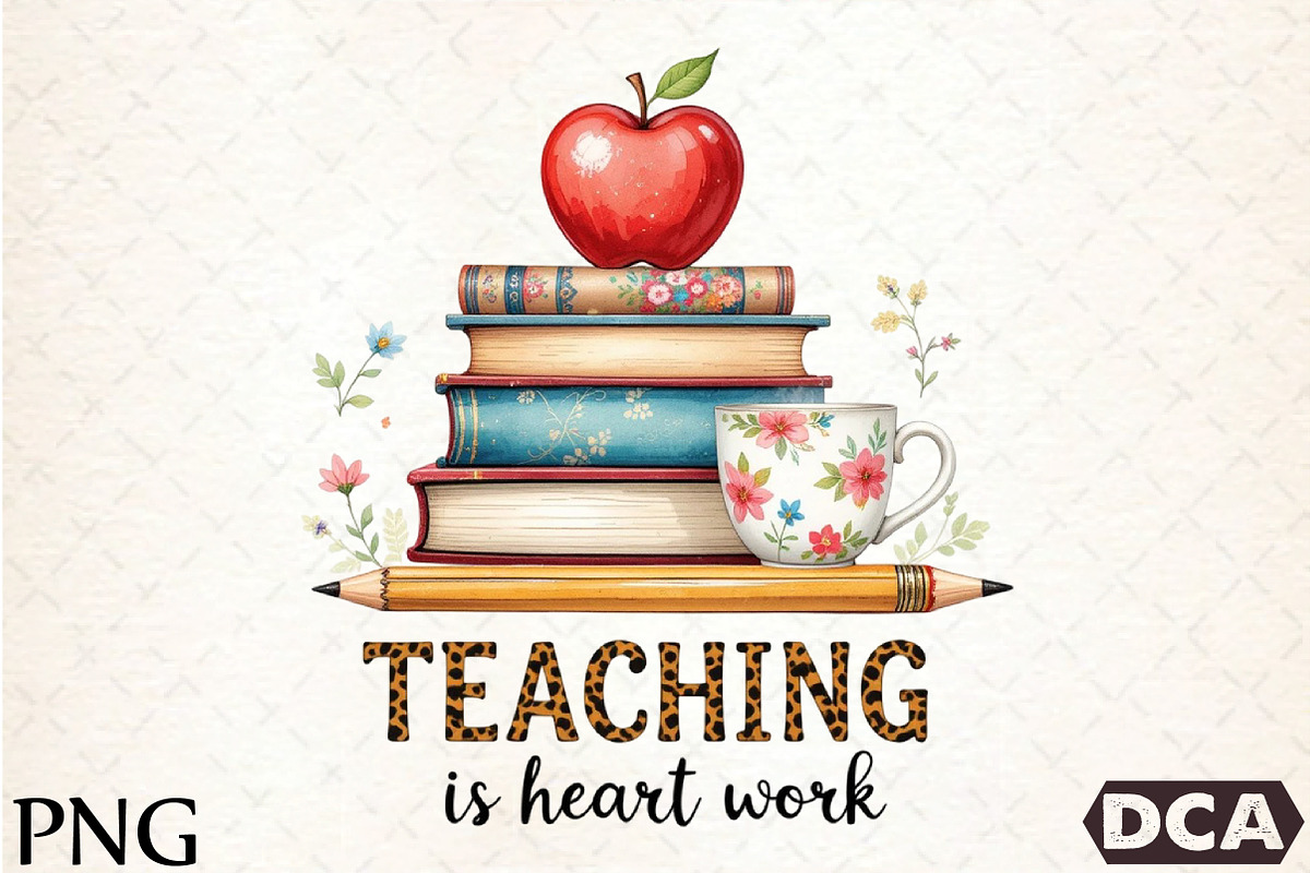 Teaching Is Heart Work PNG, an Illustration by DreamCafeArt (Photo 2 of 7)