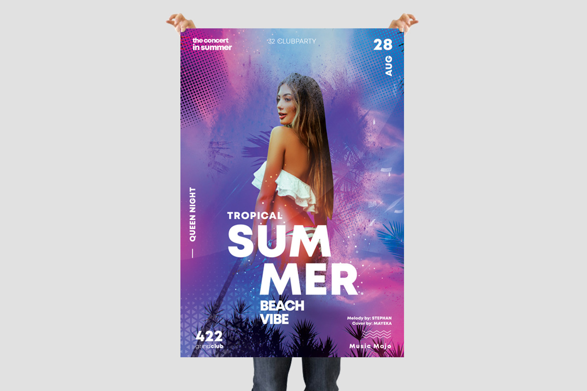 Tropical Events 3 PSD Flyers / Card, a Flyer Template by PixelsDesign (Photo 4 of 4)