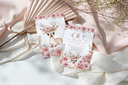 Editable Oh Deer Girl Invite Set, an Invitation Template by Digital_Mind (Thumbnail 7 of 7)