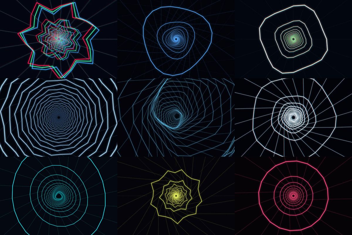 Infinite Neon Tunnels: 4K Loops, a Background Graphic by cheapmotiongraphics (Photo 4 of 7)