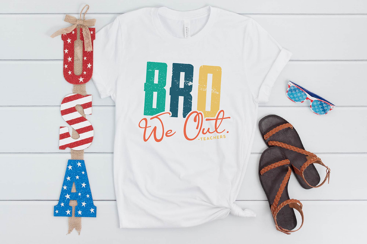 Bro We Out Funny Teacher Summer SVG, an Object Graphic by BeeCraftR (Photo 2 of 5)