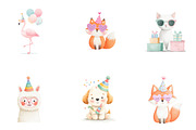 Party Animals Clipart, a Seasonal Illustration by CreationArt (Thumbnail 4 of 4)