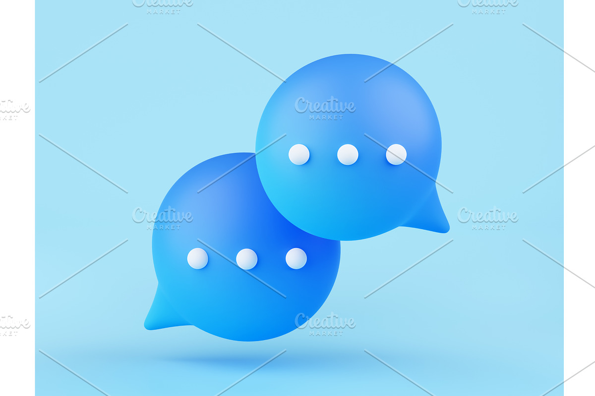 3d render talk, chat bubbles, an Object 3D Model by art PVP - market