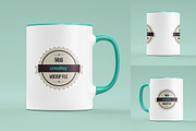 Mug Colored Rim Handle Mockup Set, a Cups & Container Mockup by creatsy2 (Thumbnail 4 of 8)