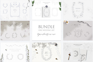 Line wedding art - BUNDLE, a Decorative Illustration by Summer Nightingale Art