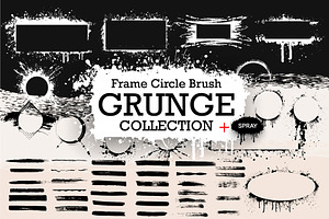 Grunge Frames, Circle, Spray Painted