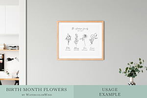 Outline Floral Vector Bundle Clipart