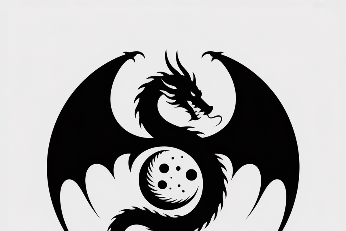 A bold dragon silhouette logo, an Illustration by Amazin_art (Photo 4 of 16)