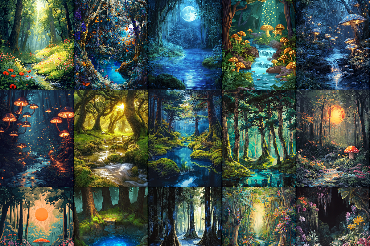 Fantasy Enchanted Forest  Paper, a Background Graphic by LA Design (Photo 2 of 10)