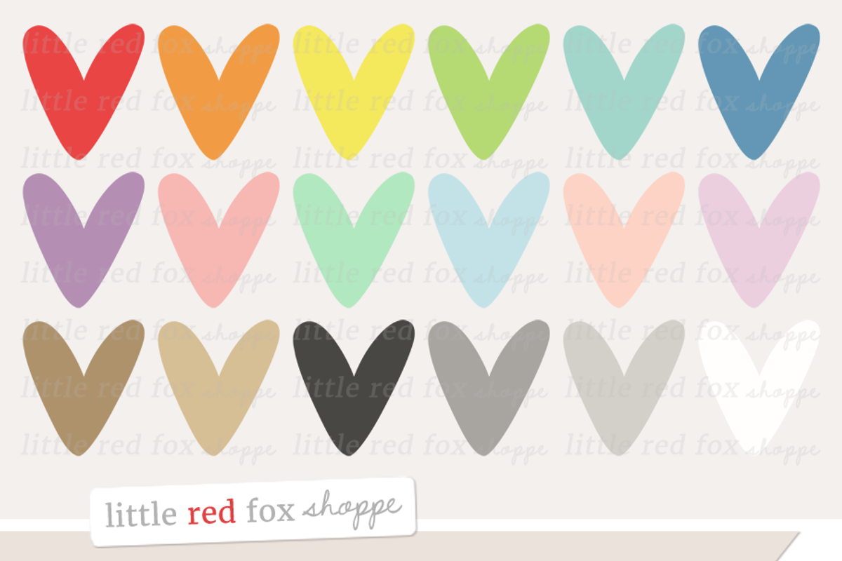 Heart Clipart, an Illustration by Little Red Fox Shoppe