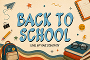 Sunday Retro - Groovy School Font, a Handwritten Font by KiddoGlyphs Studio (Thumbnail 2 of 5)