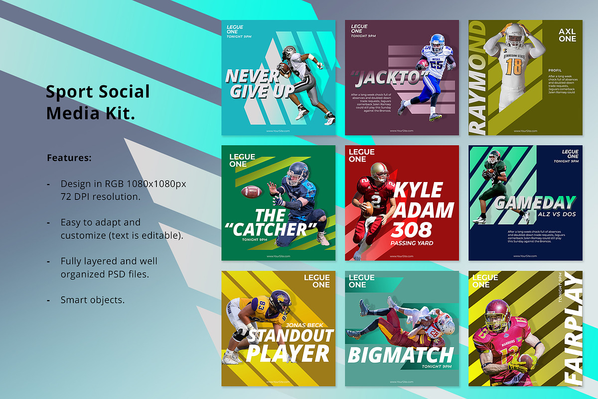 Football Instagram Post, a Social Media Template by temphall (Photo 4 of 4)