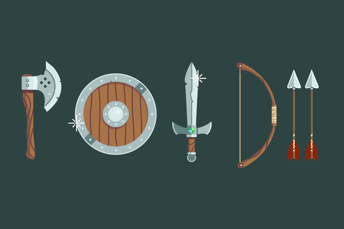 A vector weapon pack for beginners, an Illustration by Graphic Goodies (Photo 2 of 2)