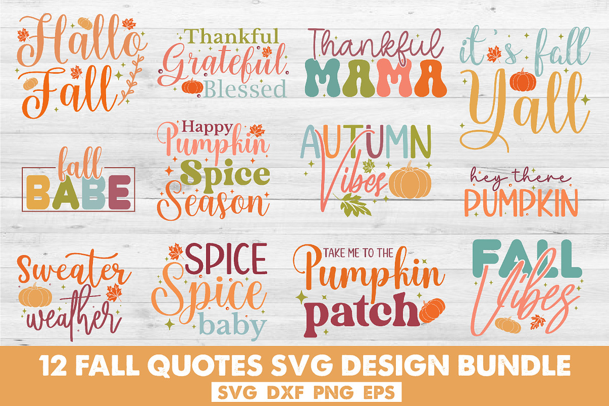Fall Svg Bundle, a Seasonal Illustration by Libby Wishes (Photo 1 of 3)
