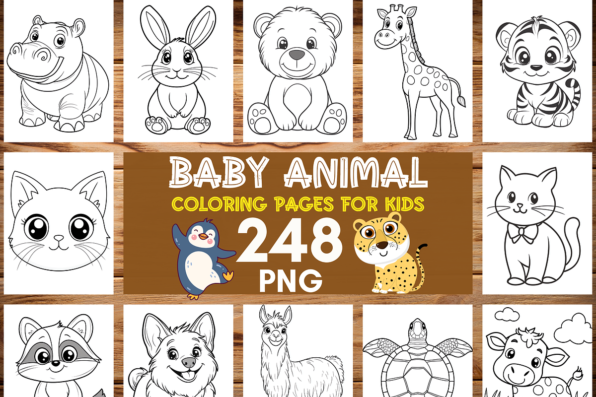 Baby Animal Coloring Pages for Kids, a Brochure Template by LA Design (Photo 1 of 10)