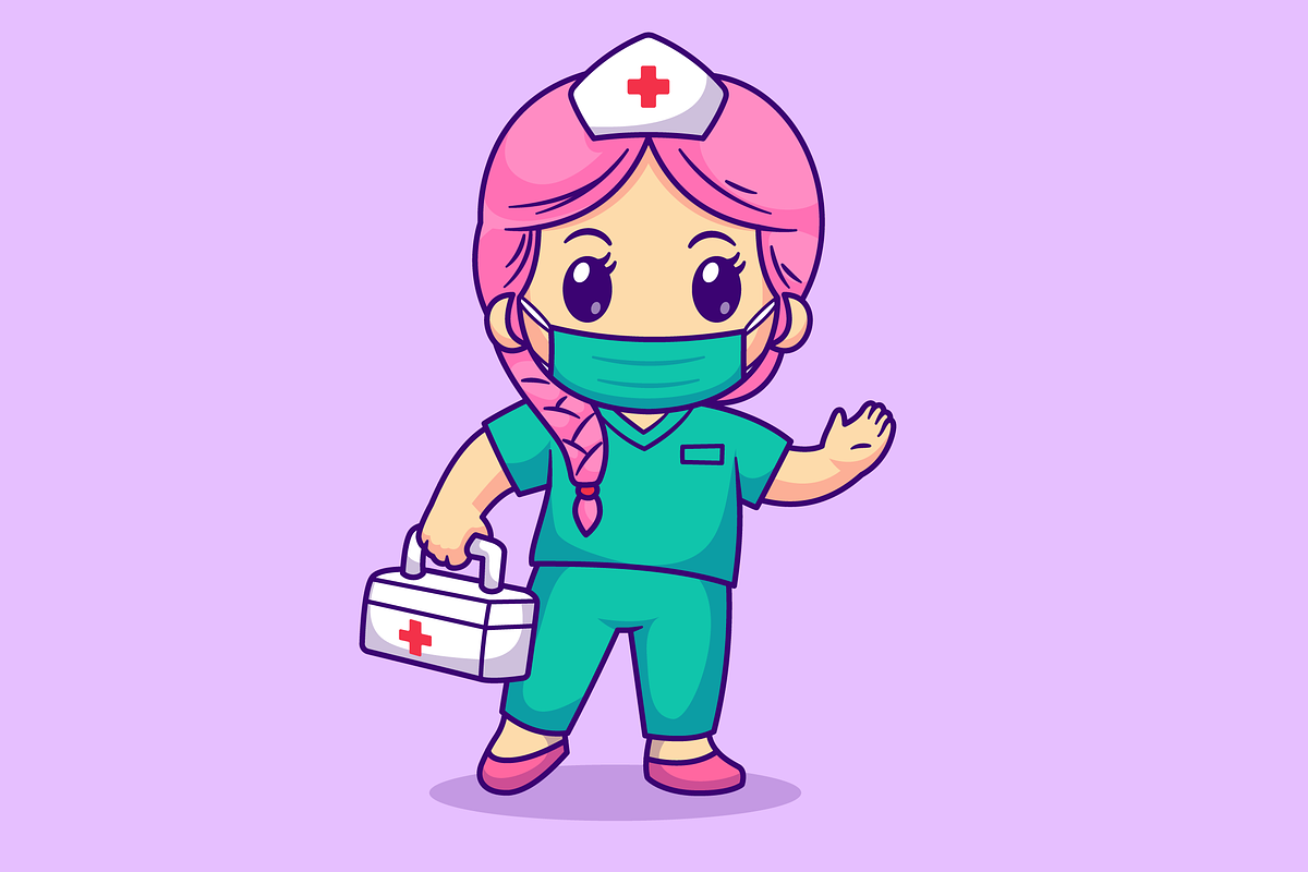 Cute Nurse with Mask With First Aid, a Person Illustration by Catalyst Labs (Photo 2 of 3)