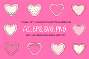 Scalloped Pink Heart illustration, an Object Graphic by VL Shop (Thumbnail 3 of 3)